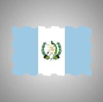 Vetor de bandeira da guatemala com pincel estilo aquarela