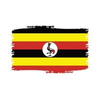 Vetor de bandeira uganda com pincel estilo aquarela