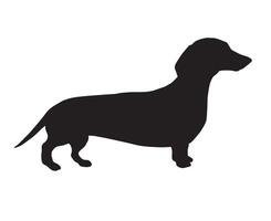 mão desenhado dachshund silhueta vetor