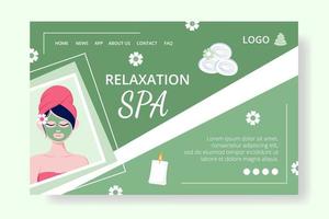 página de destino de spa de beleza e ioga editável de fundo quadrado adequado para mídia social, feed, cartão, saudações, anúncios impressos e na web vetor