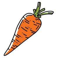 ícone de vetor linear de cenoura em estilo doodle