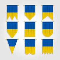 bandeira da ucrânia em diferentes formas, bandeira da ucrânia em várias formas vetor