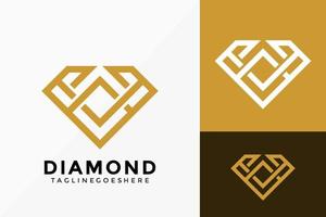 projeto abstrato do vetor do logotipo da joia com diamantes. emblema de identidade de marca, conceito de projetos, logotipos, elemento de logotipo para modelo.