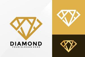 design de logotipo de diamante abstrato dourado, vetor de logotipos de identidade de marca, logotipo moderno, modelo de ilustração vetorial de designs de logotipo
