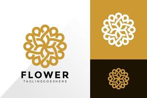design de logotipo de ornamento de flores, designs de logotipos de identidade de marca modelo de ilustração vetorial vetor