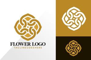 design de logotipo ornamental de flores, conceito de design de logotipos abstratos para modelo vetor