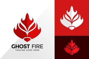 design de logotipo de fogo fantasma, designs de logotipos de identidade de marca modelo de ilustração vetorial vetor