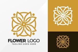 design de logotipo de flor de boutique de luxo, design de logotipos de identidade de marca modelo de ilustração vetorial vetor