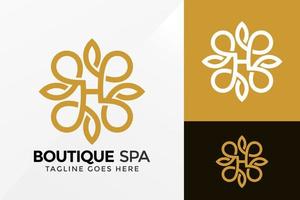 letra h boutique spa design de logotipo, vetor de logotipos de identidade de marca, logotipo moderno, modelos de ilustração vetorial de designs de logotipo