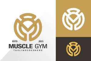 letra m fitness ginásio logotipo e conceito de vetor de design de ícone para modelo