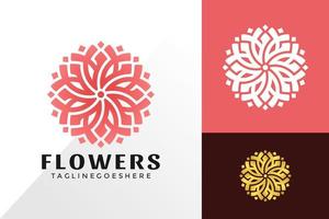 design de logotipo de flor mandala dourada, conceito de design de logotipos criativos para modelo vetor