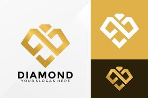 design de logotipo de diamante elegante, vetor de logotipos de identidade de marca, logotipo moderno, modelo de ilustração vetorial de designs de logotipo