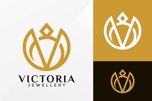 letra v design de logotipo de joias de diamante, vetor de logotipos de identidade de marca, logotipo moderno, modelo de ilustração vetorial de designs de logotipo