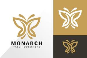 letra m design de vetor de logotipo de borboleta monarca, conceito de designs de logotipos criativos para template.eps