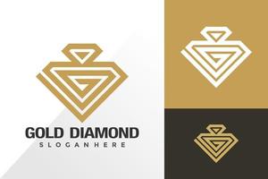 letra g logotipo de diamante dourado e conceito de vetor de design de ícone para modelo