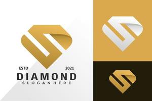 logotipo do diamante da letra s e conceito de vetor de design de ícone para modelo