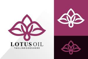design de logotipo de óleo de flor de lótus, conceito de design de logotipos abstratos para modelo vetor
