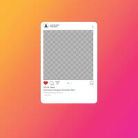 social meios de comunicação Instagram postar modelo quadro, Armação vetor