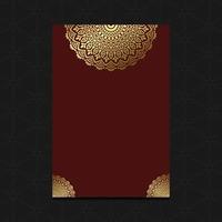 Fundo ornamentado de mandala de ouro de luxo para convite de casamento, capa de livro vetor