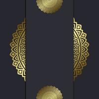 Fundo ornamentado de mandala de ouro de luxo para convite de casamento, capa de livro vetor