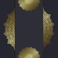 Fundo ornamentado de mandala de ouro de luxo para convite de casamento, capa de livro vetor