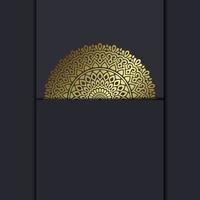 Fundo ornamentado de mandala de ouro de luxo para convite de casamento, capa de livro vetor