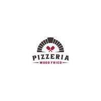 modelo de logotipo de pizzaria, vetor, ícone em fundo branco vetor