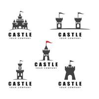 ilustração do modelo de vetor de logotipo de castelo