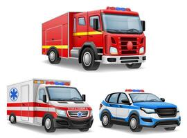 automóvel do vários emergência e resgate Serviços carro ilustração isolado em branco fundo vetor