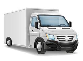 pequeno caminhão automóvel transporte para a transporte do bens ilustração isolado em branco fundo vetor
