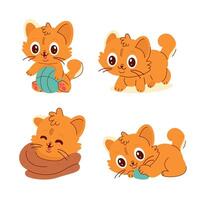 fofa engraçado gato desenho animado personagem vetor