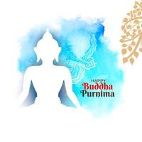 feliz Buda purnima indiano religioso festival decorativo fundo vetor