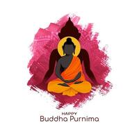 feliz Buda purnima indiano festival religioso celebração cartão vetor