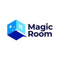 Magia quarto varinha faísca logotipo ícone ilustração moderno vetor