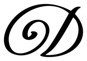 caligrafia mão desenhado carta d logotipo. roteiro Fonte. escrito a mão escova estilo vetor