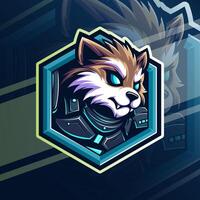 Lobo mascote esport ilustração v5 vetor