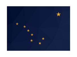 ilustração. oficial bandeira do Alasca, EUA estado. nacional bandeira com amarelo estrelas em azul fundo. criativo Projeto dentro poligonal estilo com triangular formas vetor