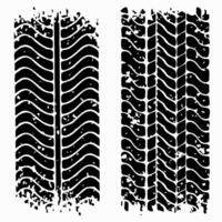 pneu vestígio acompanhar, rodas travagem distâncias, piso silhuetas escovas, isolado carro ou motocicletas trilhas vetor