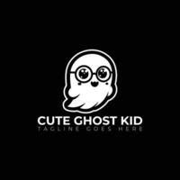 fofa fantasma criança logotipo, mínimo logotipo, ícone, ilustração Projeto vetor