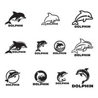 golfinho pulando logotipo ilustração em branco fundo Projeto estilo vetor