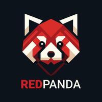 vermelho panda logotipo Projeto estilo vetor