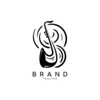 saxofone marca logotipo modelo adequado para música produtos marca vetor