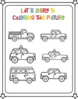 desenhando coloração livro carro ilustração vetor