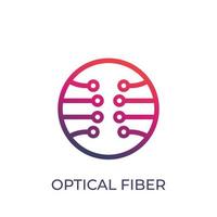 logotipo de vetor de fibra óptica em branco