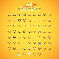 Emoticon amarelo realista na frente de um fundo amarelo, ilustração vetorial vetor