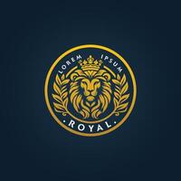 real leão logotipo, leão emblema logotipo modelo vetor