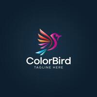 pássaro logotipo, uma colorida gradiente pássaro logotipo vetor