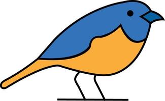 colorida pássaro ilustração ícone azul amarelo vetor