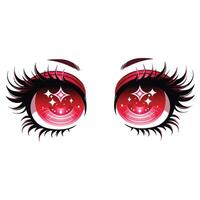 vermelho boneca olhos para Barbie, personagem projeto, animes, vestir-se vetor