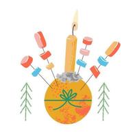 christingle. decoração tradicional de natal. ilustração vetorial. vetor